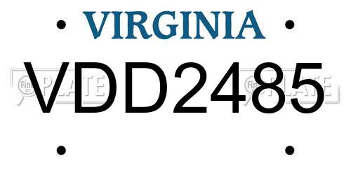 VDD2485 Virginia License Plate