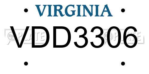 VDD3306 Virginia License Plate