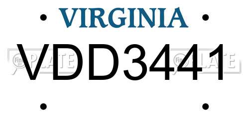 VDD3441 Virginia License Plate