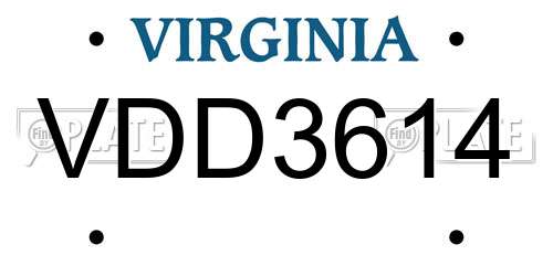 VDD3614 Virginia License Plate