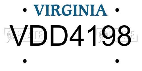 VDD4198 Virginia License Plate