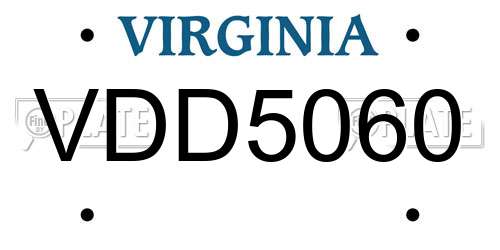 VDD5060 Virginia License Plate