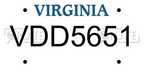 VDD5651 Virginia License Plate