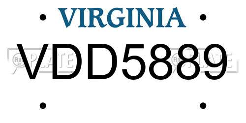 VDD5889 Virginia License Plate