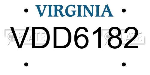 VDD6182 Virginia License Plate