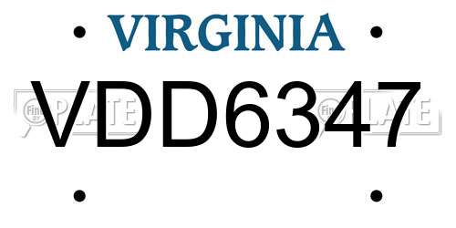 VDD6347 Virginia License Plate