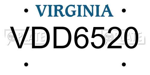 VDD6520 Virginia License Plate