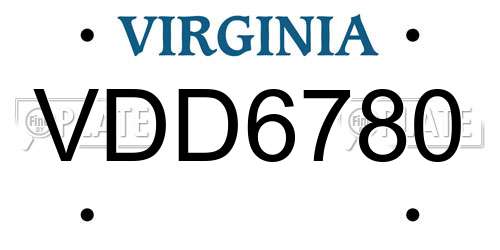 VDD6780 Virginia License Plate