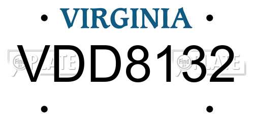 VDD8132 Virginia License Plate