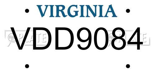 VDD9084 Virginia License Plate