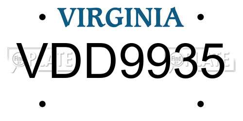 VDD9935 Virginia License Plate