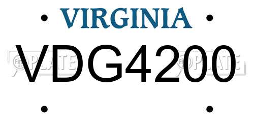 VDG4200 Virginia License Plate
