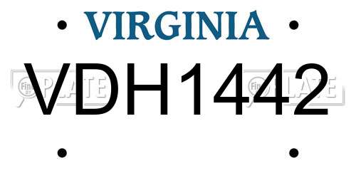 VDH1442 Virginia License Plate