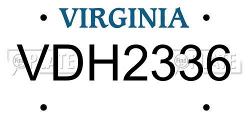 VDH2336 Virginia License Plate