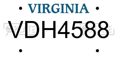 VDH4588 Virginia License Plate