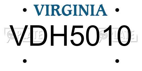 VDH5010 Virginia License Plate