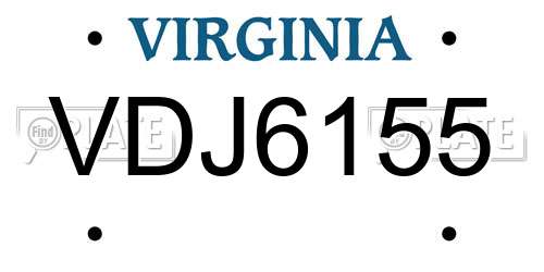 VDJ6155 Virginia License Plate
