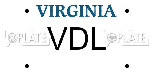 VDL Virginia License Plate
