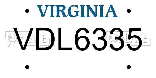 VDL6335 Virginia License Plate