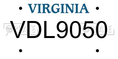 VDL9050 Virginia License Plate