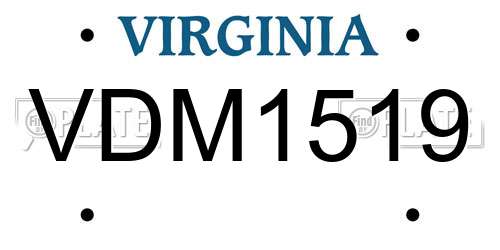 VDM1519 Virginia License Plate