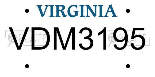 VDM3195 Virginia License Plate