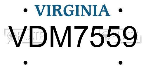 VDM7559 Virginia License Plate