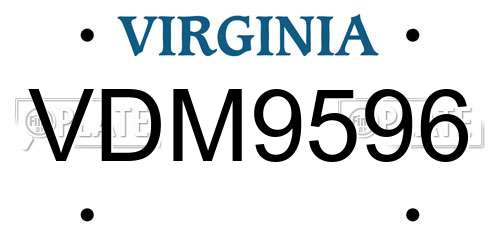 VDM9596 Virginia License Plate