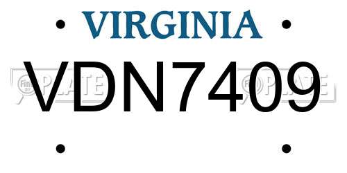 VDN7409 Virginia License Plate