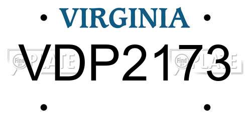 VDP2173 Virginia License Plate