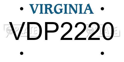 VDP2220 Virginia License Plate
