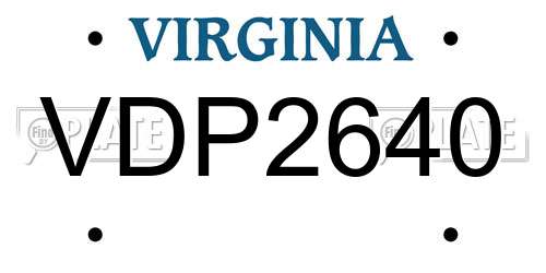 VDP2640 Virginia License Plate