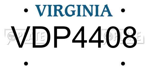VDP4408 Virginia License Plate