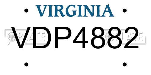 VDP4882 Virginia License Plate