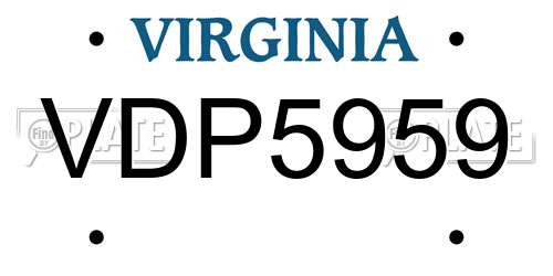 VDP5959 Virginia License Plate