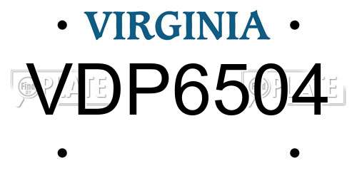 VDP6504 Virginia License Plate