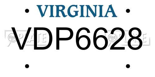 VDP6628 Virginia License Plate
