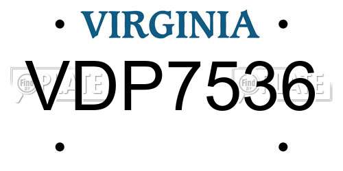 VDP7536 Virginia License Plate