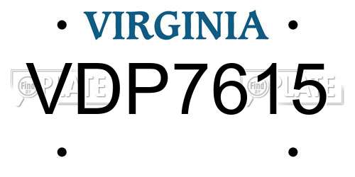 VDP7615 Virginia License Plate