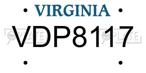 VDP8117 Virginia License Plate