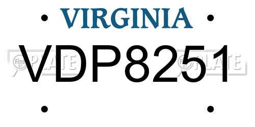 VDP8251 Virginia License Plate
