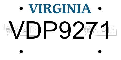 VDP9271 Virginia License Plate