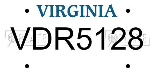 VDR5128 Virginia License Plate
