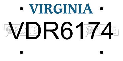 VDR6174 Virginia License Plate