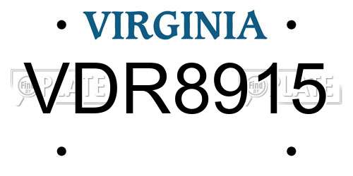 VDR8915 Virginia License Plate