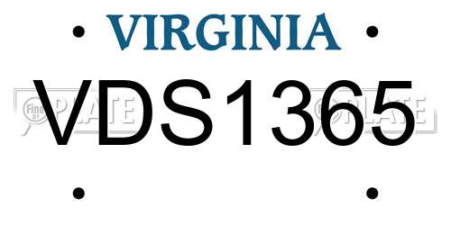 VDS1365 Virginia License Plate