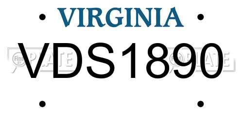 VDS1890 Virginia License Plate