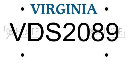 VDS2089 Virginia License Plate