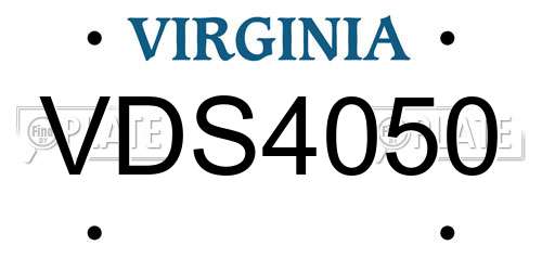 VDS4050 Virginia License Plate