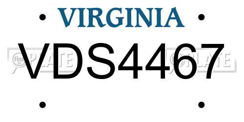 VDS4467 Virginia License Plate